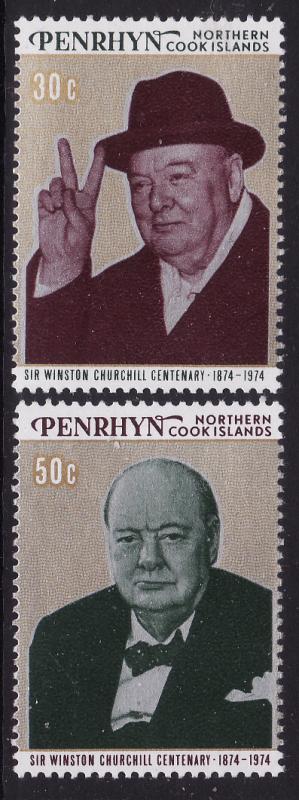 Penrhyn #70-71 F-VF Mint NH ** Winston Churchill