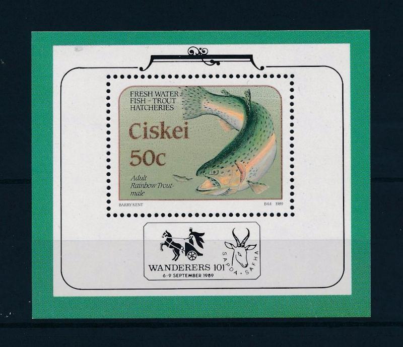 [47001] Ciskei 1989 Marine life Fish trout hatching MNH Sheet
