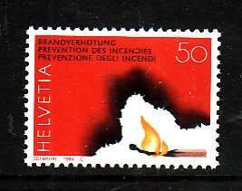 Switzerland-Sc#750- id5-unused NH set-Fire prevention-1984-