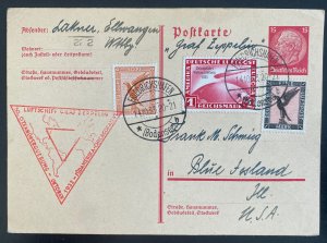 1933 Germany Graf Zeppelin Century of Progress PC Cover to Chicago IL Usa # C 43