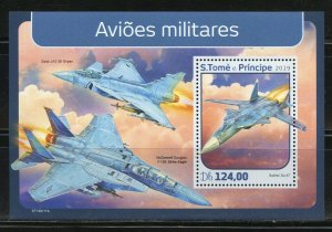 SAO TOME 2019  MILITARY AIRPLANES SOUVENIR SHEET MINT NH