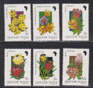 Hungary # 3230-3235, Flowering Plants, NH, 1/2 Cat.