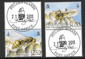 PITCAIRN ISLANDS SG826/7 2011 WASPS FINE USED
