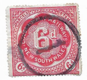 New South Wales Railway 6d On Bank Tag - Stamp - CAT VALUE $175Gbp+