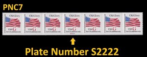 US 2892 Old Glory Red G rate 32c PNC7 S2222 MNH 1994