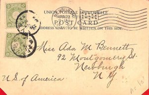 aa6877 - JAPAN - POSTAL HISTORY -  POSTCARD to the USA  1901