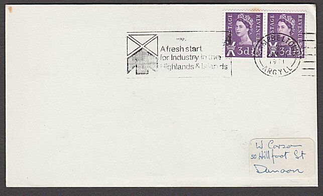 GB SCOTLAND 1971 SANDA ISLAND 6d puffin on cover to Dunoon..................B379