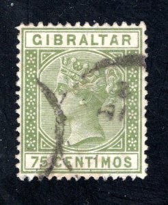 Gibraltar #35   VF, Used, 75cent olive green, CV $37.50   .....   2440041