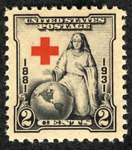 US #702 SCV $30. 2c Red Cross, XF-SUPERB mint never hinged, a super select st...