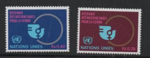 SCOTT#  90-91   singles     MNH   UN  GENEVA   1980