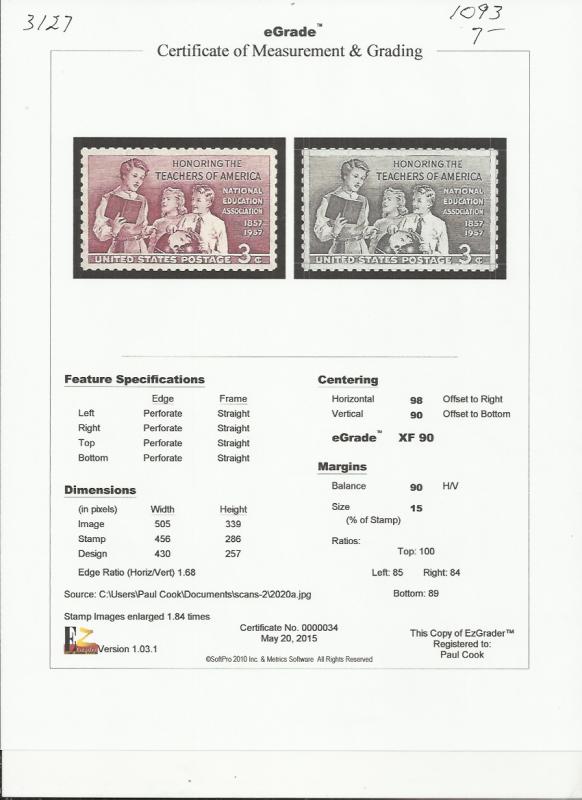 # 1093 MINT NEVER HINGED SCHOOL TEACHERS     XF+