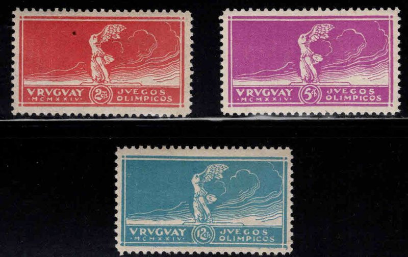 Uruguay Scott 282-284 MH* Victory of Samothrace 1924 Olympics set CV $60