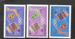 YEMEN - MUTAWAKELITE KINGDOM MI 387-9 NH ISSUE OF 1967 - COMMUNICATION - SPORT