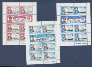 SEYCHELLES  - Scott 469-474 - MNH S/S SPECIMEN o/p - Charles & Diana Wedding