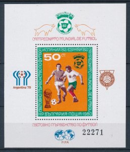 [111048] Bulgaria 1980 Sport football soccer Souvenir sheet MNH 