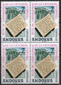 Andorra-Spanish 89 MNH Block of 4