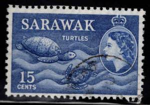 SARAWAK Scott 204 Used turtle stamp
