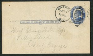 1911 Orange NJ Postal Card West Orange Water Dept Payment Delay Notice