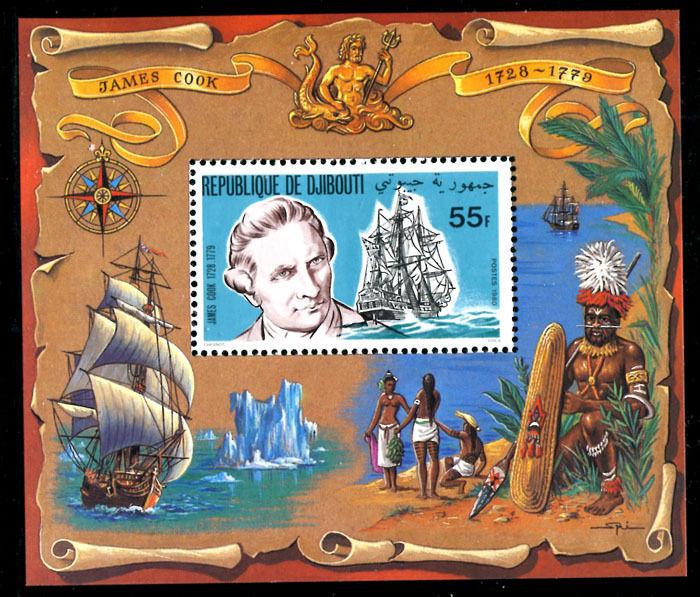 Djibouti 520a, MNH, Captain Cook and Endeavor, Ships. x5562