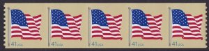 US 4188 Old Glory 41c coil strip 5 AVR MNH 2007