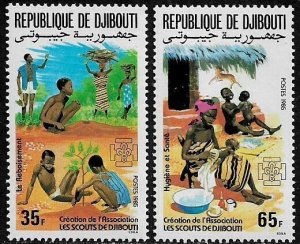 Djibouti #599-600 MNH Set - Scouting