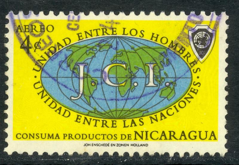 NICARAGUA 1961 4c Junior Chamber of Commerce Airmail Sc C477 VFU