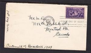 Scott 855 FDC - Baseball Centennial Issue
