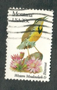 1978A Montana Birds and Flowers used single - bullseye perf 11.25 x 11