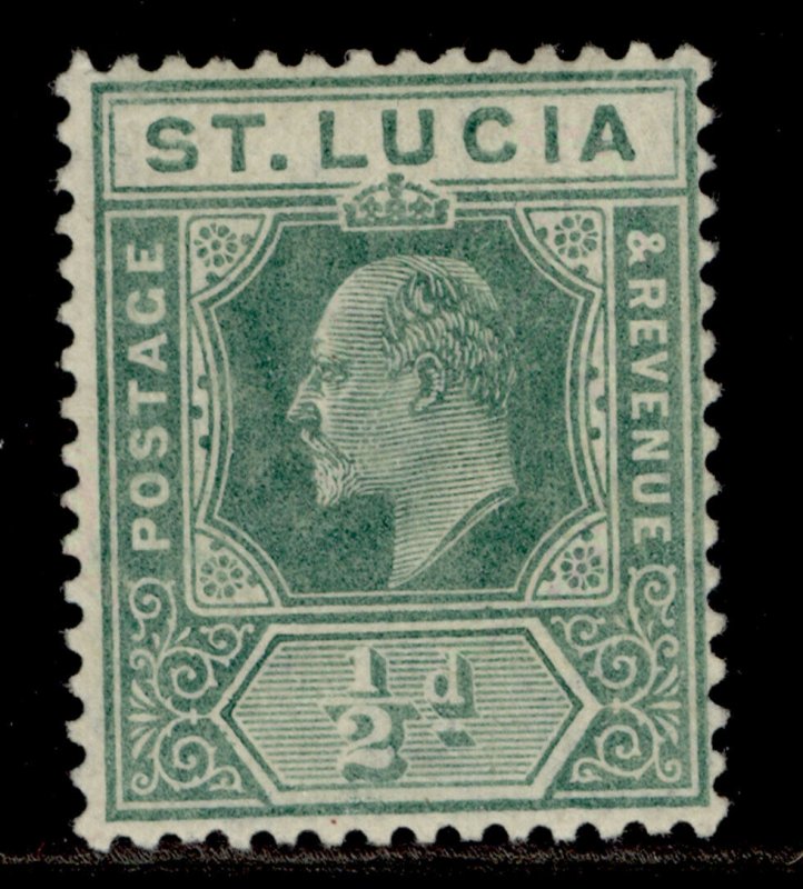 ST. LUCIA EDVII SG65, ½d green, M MINT. 