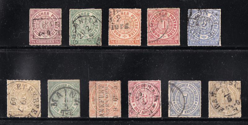 North German Confederation Scott #1-11 Used