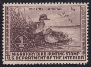 US RW6 $1 Duck Hunting Mint VF OG NH SCV $225