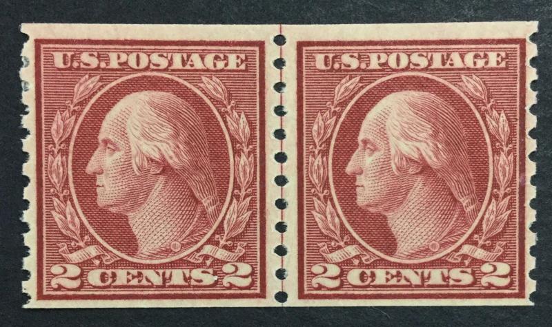 MOMEN: US #492 LINE PAIR MINT OG H $55 #23305