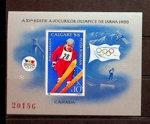 ROMANIA Sc 3494(NOTE) NH IMPERF SOUVENIR SHEET OF 1987 - OLYMPICS