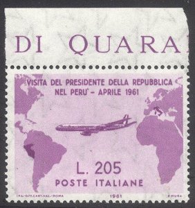 ITALY #834a SCARCE MInt NH - 1961 205 l Rose Lilac (Color Error)