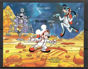 MALDIVE ISLANDS MNH SOUV. SHEET SC#1280 1ST MAN ON THE MOON SCV$6.25