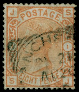 SG156, 8d orange, FINE USED. Cat £350. SJ 