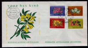 Netherlands Antilles B64-B67 Flowers U/A FDC