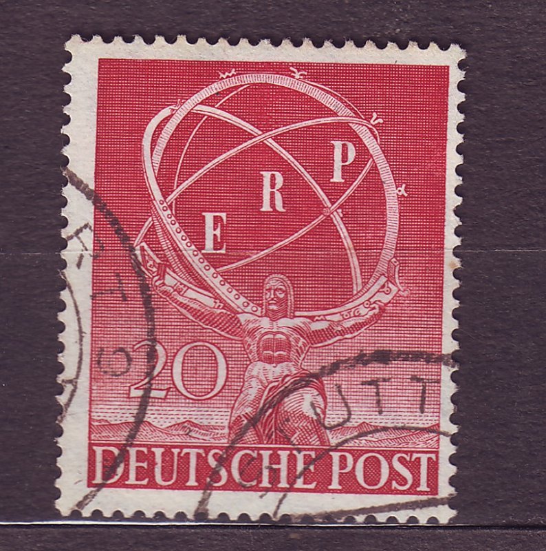 J23178 JLstamps 1950 berlin germany set of 1 used #9n68 staue of atlas