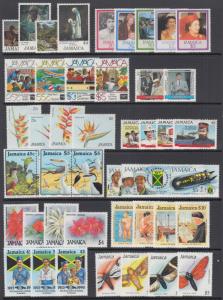 Jamaica Sc 612//728 MLH. 1985-1991 issues, 12 complete sets, F-VF