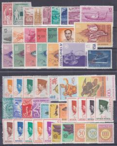 Indonesia Sc 415/J105 MLH. 1955-1967 issues, 51 diff singles F-VF