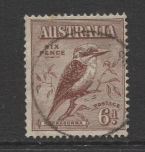 Australia - Scott 139 -  Kookaburra -1932- Used - Single 6d stamp