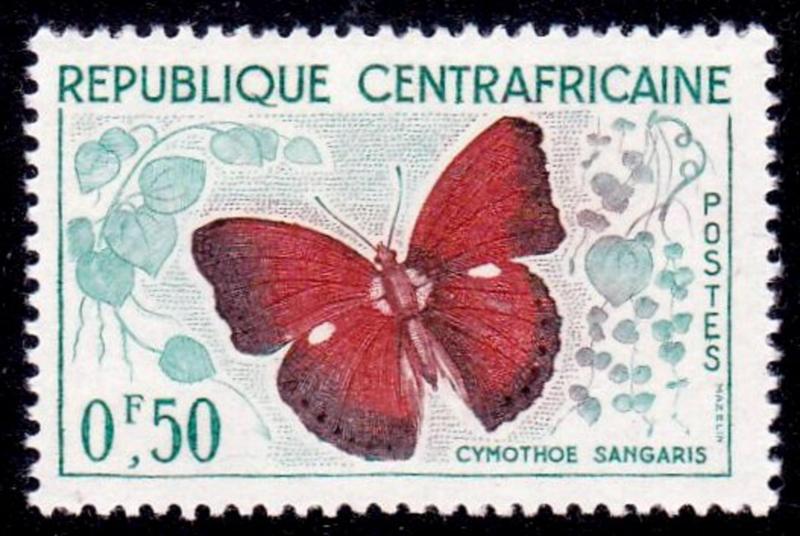 Central African Republic Scott 4 Butterfly 1961 issue MNH
