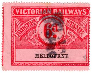 (I.B) Australia - Victoria Railways : Parcels Stamp 6d (Melbourne)