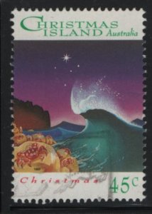 Christmas Island 1993 used Sc 355 45c Crabs, wave - Christmas