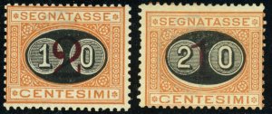 ITALY Postage Due #J25 #J26 Stamp Collection  EUROPE 1890-91 Mint NH OG