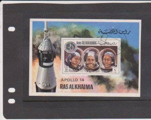 Ras Al Khaima - Space - Apollo 14 - Used Souvenir Sheet