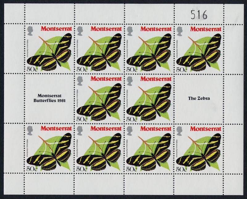 Montserrat 441-4 Sheets MNH Butterflies