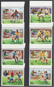 Liberia #675-82 mint set, World Cup Soccer championships Munich, issued 1974