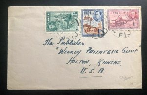 1948 Suva Fiji Cover To Weekly Philatelic Gossip Holton KS USA