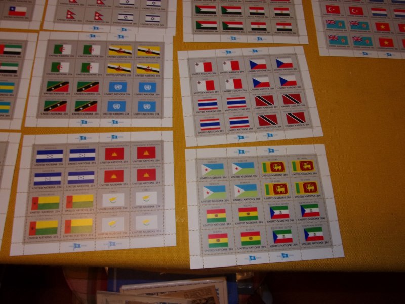 UNITED NATIONS FULL FLAG SHEET COLLECTION, MNH